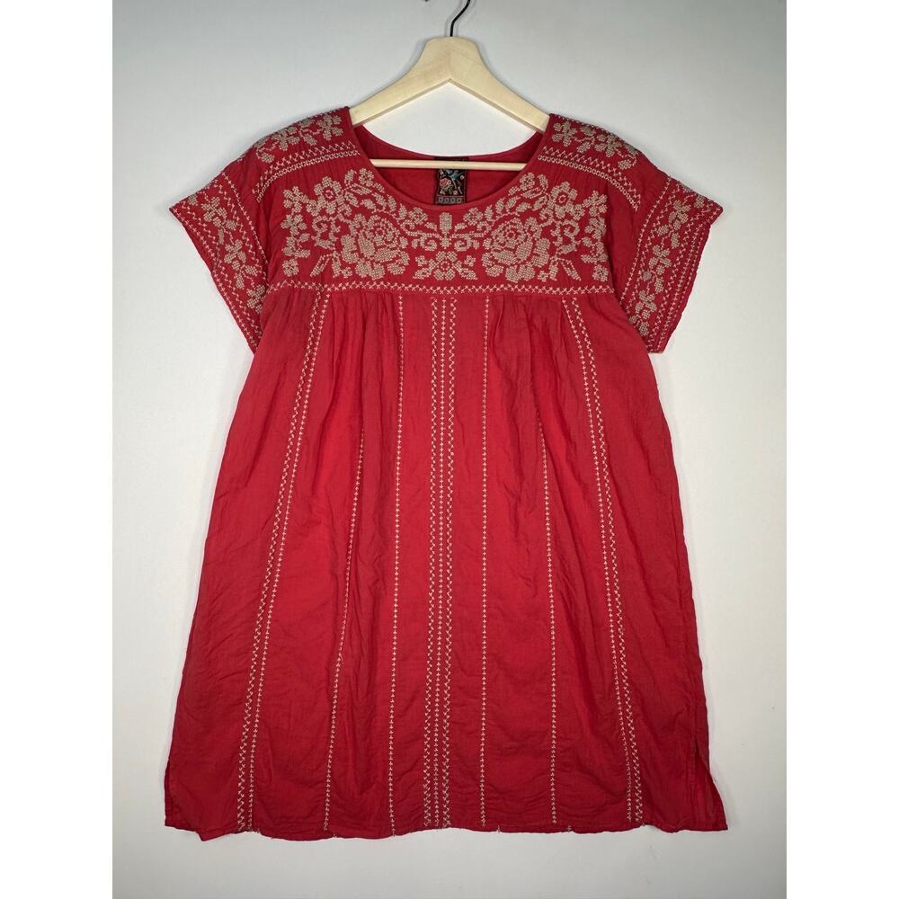 Johnny Was Workshop Cotton Embroidered Dress Size Large